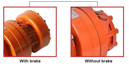 MCR5 motor brake selection